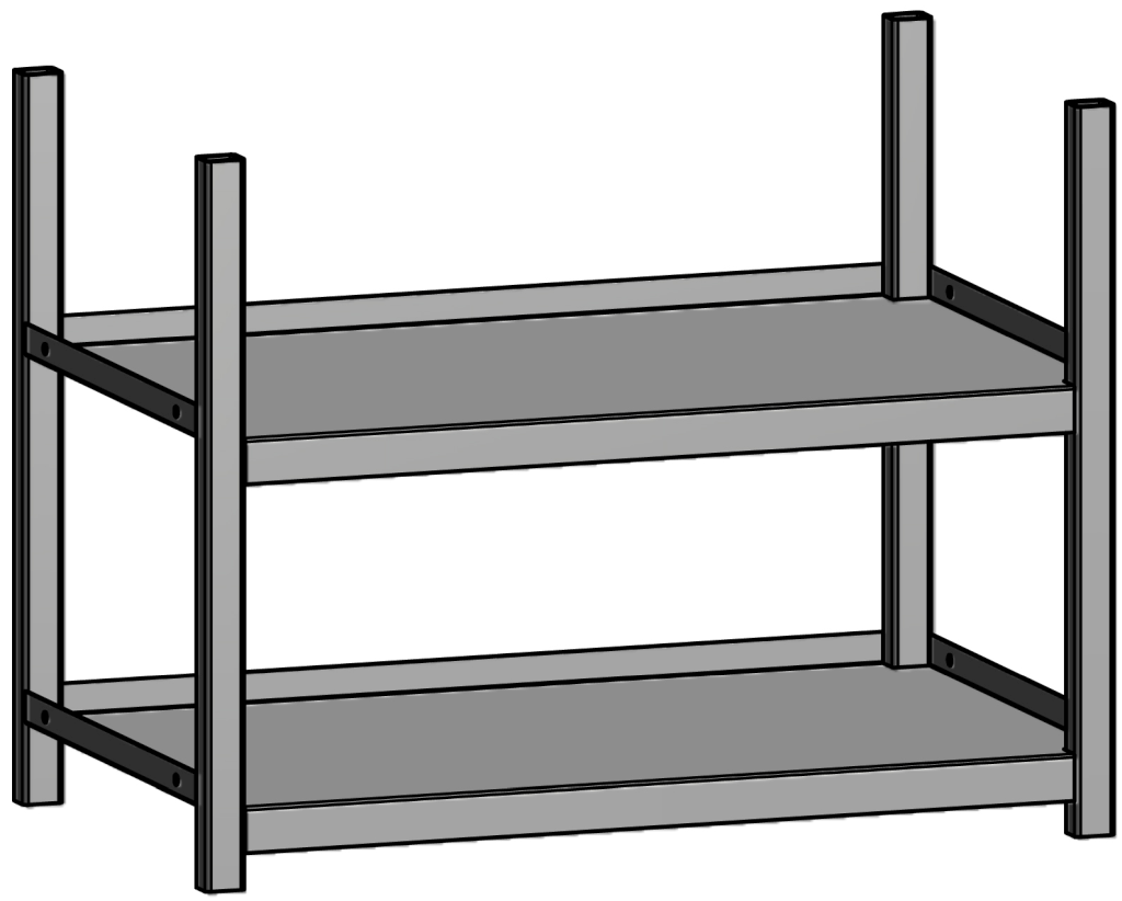 Bild von JURA-MODUL - Mittelteil - Universalmodul mit zwei Fachböden (VPE=1 Stück)